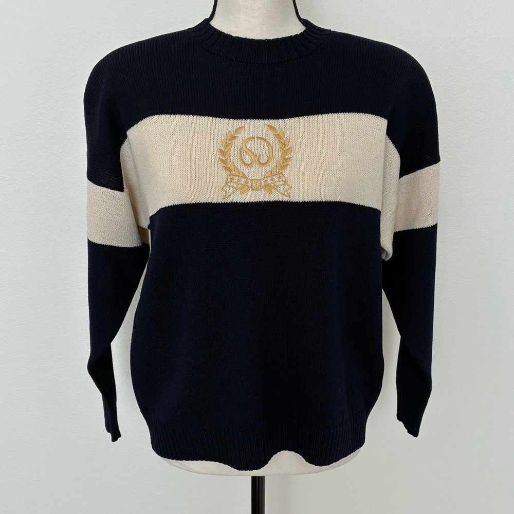 Vintage St. John Bold Stripe Nautical Sweater